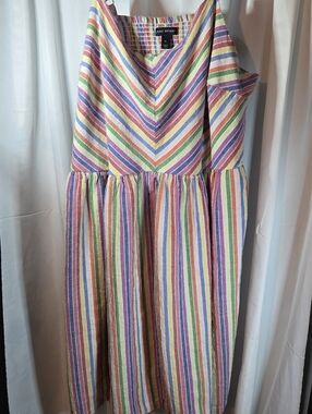 Lane Bryant Rainbow Striped Midi Dress 26w